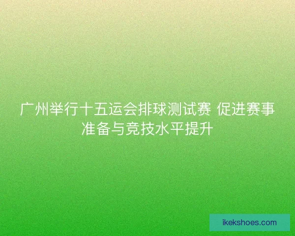广州举行十五运会排球测试赛 促进赛事准备与竞技水平提升